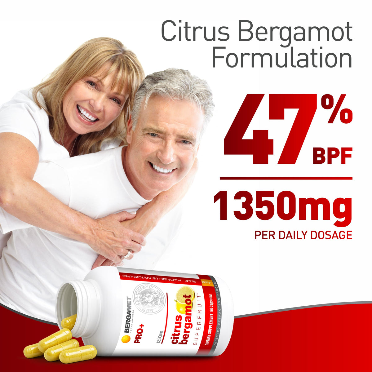 Authentic USA imported BergaMet Citrus Bergamot 90 capsules packaging detail for cholesterol management