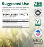 Healths Harmony Olive Leaf Extract bottle open showing the clean green-tinted vegetarian capsules inside.