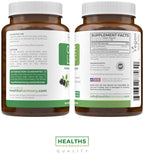 Healths Harmony Olive Leaf Extract standard serving size illustration explaining the twenty percent oleuropein content.