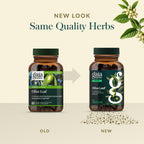Side profile of Gaia Herbs Olive Leaf 120 capsules
