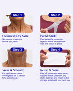 Instructions for applying Wrinkles Schminkles neck wrinkle treatment