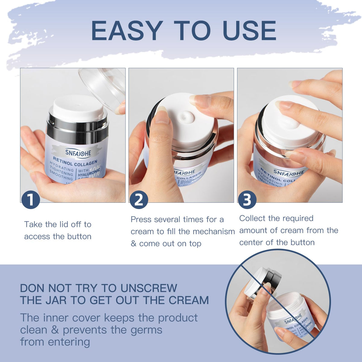 Detailed label information of Snfajohe 1.7 Fluid Ounce cream