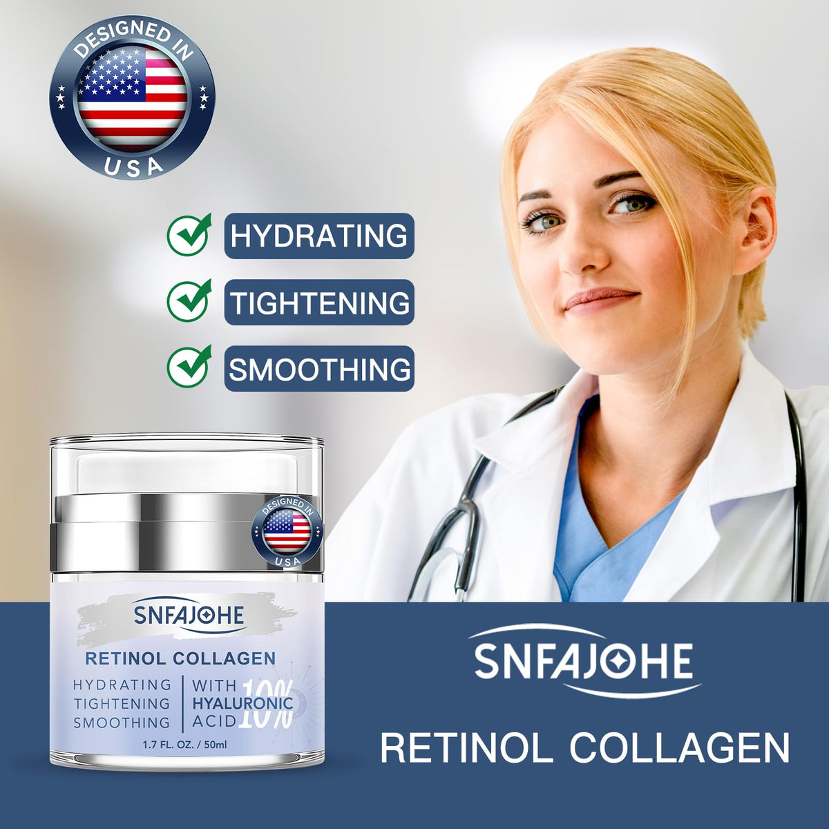 Clinical look of Snfajohe collagen hyaluronic acid moisturizer