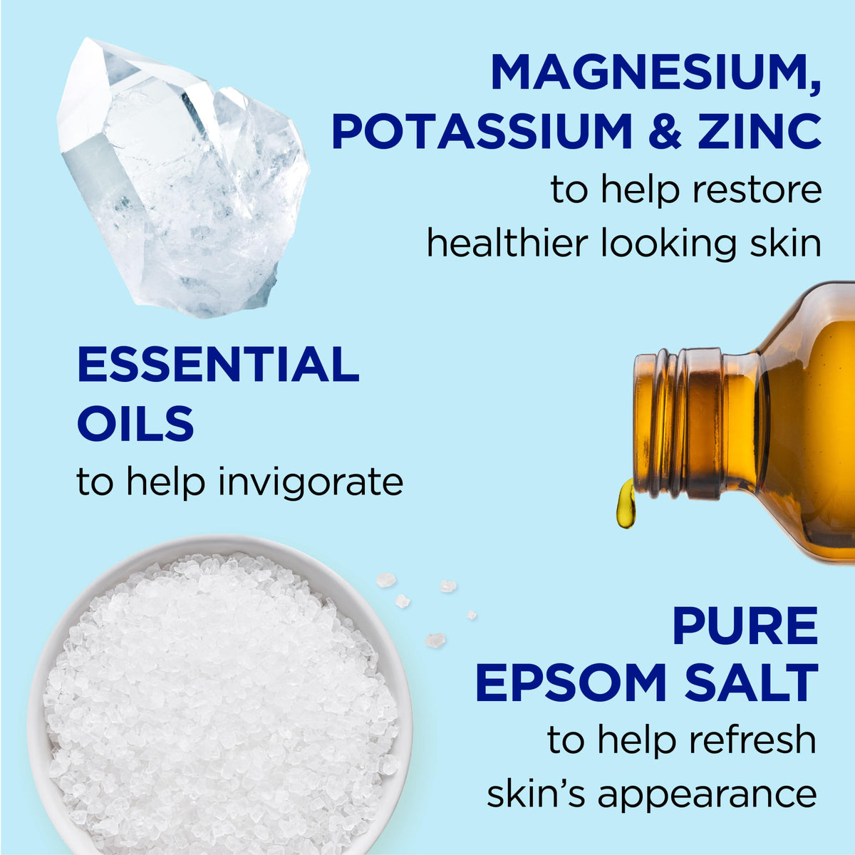 Dr Teal's Epsom salt bubble bath liquid enriched with magnesium and zinc