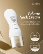 Dr. Pepti neck cream tube showing the Gua Sha massager head