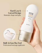 Detailed view of the ergonomic Gua Sha neck massager tip