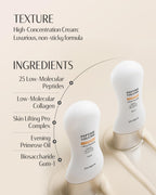 Dr. Pepti 2-in-1 age defying neck cream product label