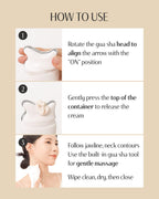 Back view of the Dr. Pepti neck cream tube with instructions