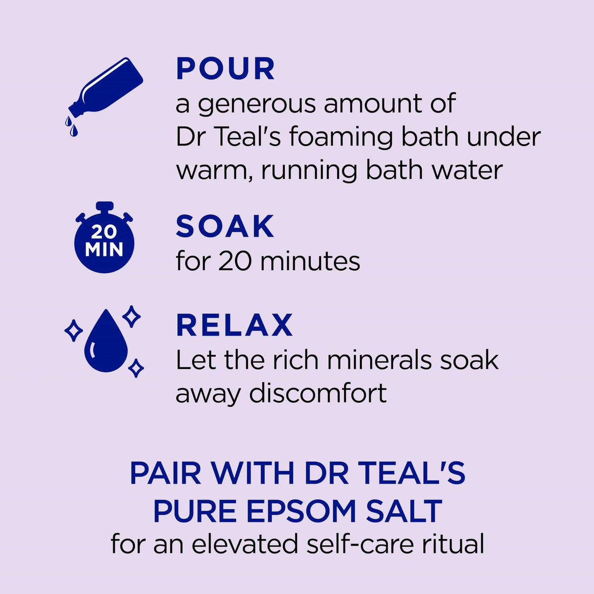 Imported Dr Teal's magnesium sulfate foaming bath liquid for stress relief