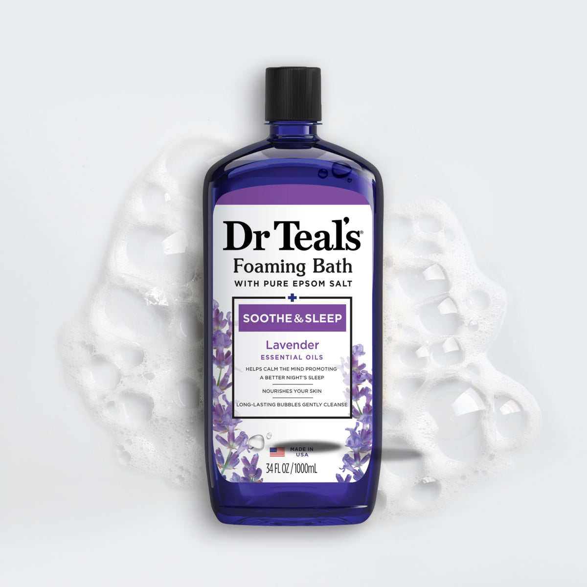 Dr Teal's vegan and paraben free lavender foaming bath multi pack setup