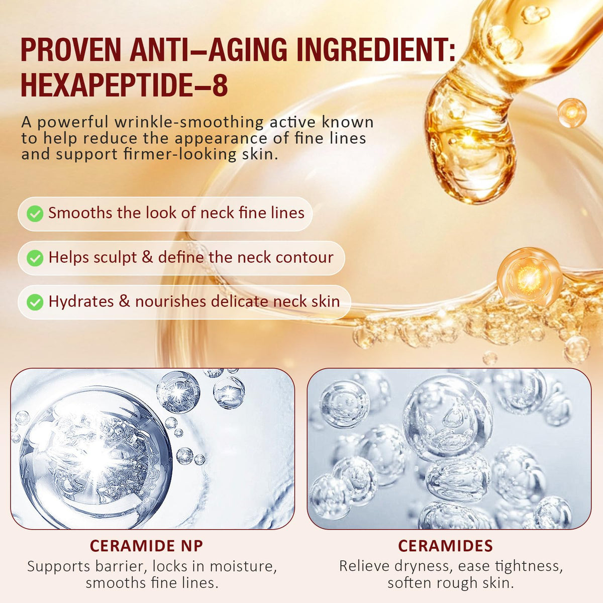 Liefiet AH-8 anti-aging neck cream packaging details