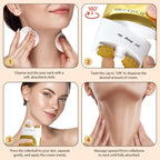 Premium gold tube of authentic NQINQI peptide neck cream on an e-commerce background