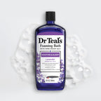 Genuine Dr Teal's pure Epsom salt calming lavender soak bottles for body care routine