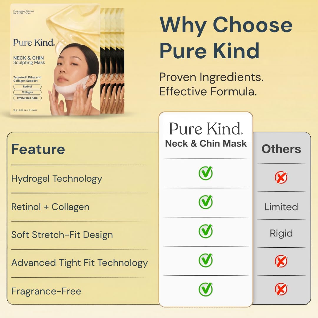 Pure Kind anti-aging neck firming mask 5 pack contents