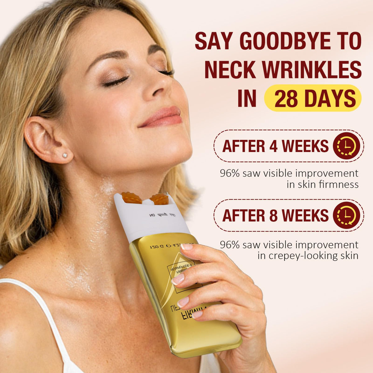 Lightweight non-greasy neck lotion texture for intense skin hydration