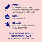 Dr Teal's stress relief ashwagandha foaming bath pour shot under running water