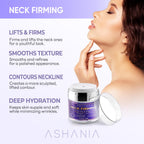 Close up of Ashania Korean skincare bottle for neck wrinkles.