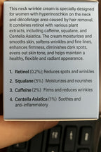 Amzeye imported USA skincare neck cream back label