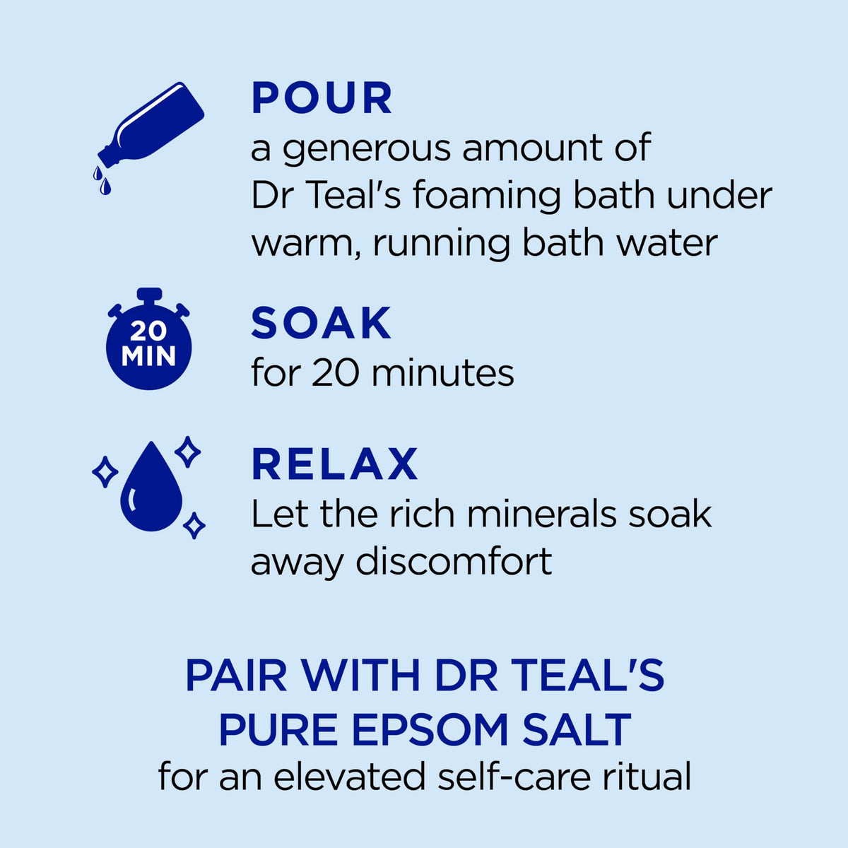 Authentic USA imported Dr Teal's Glow and Radiance bubble bath for muscle recovery