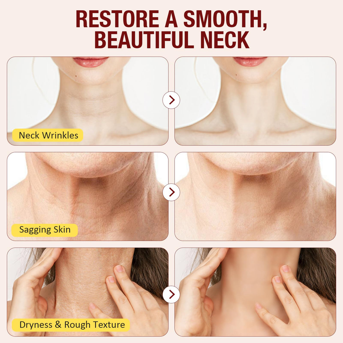 Liefiet skincare moisturizer before and after texture comparison on the delicate neck area.