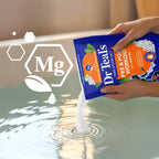 Close-up of Dr Teal's pure magnesium sulfate crystals infused with menthol and essential oils for fitness recovery.
