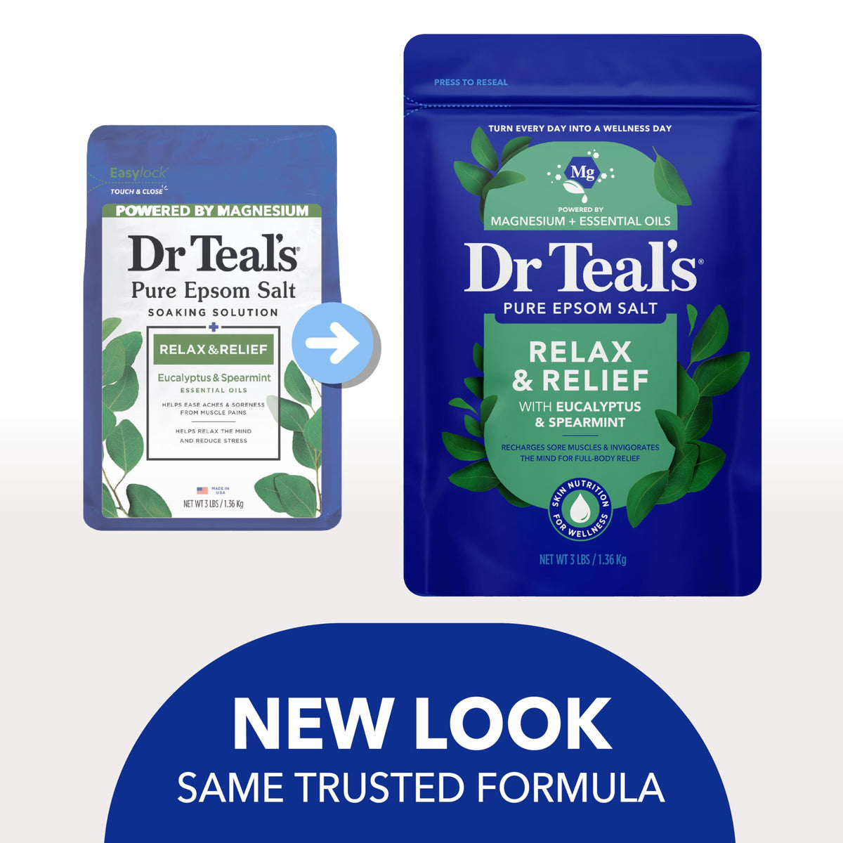 Dr Teal's magnesium sulfate soaking solution pack of four back label