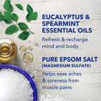 Dr Teal's Eucalyptus and Spearmint salt crystals texture shot