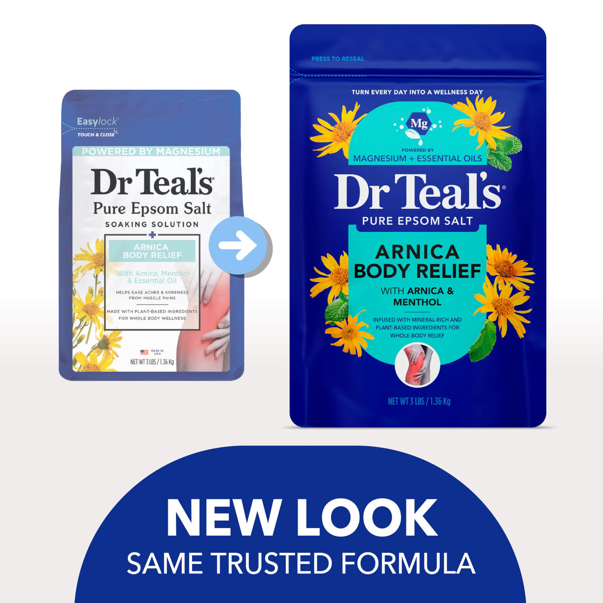 Close up of Dr Teal's whole body relief soaking solution ingredients label