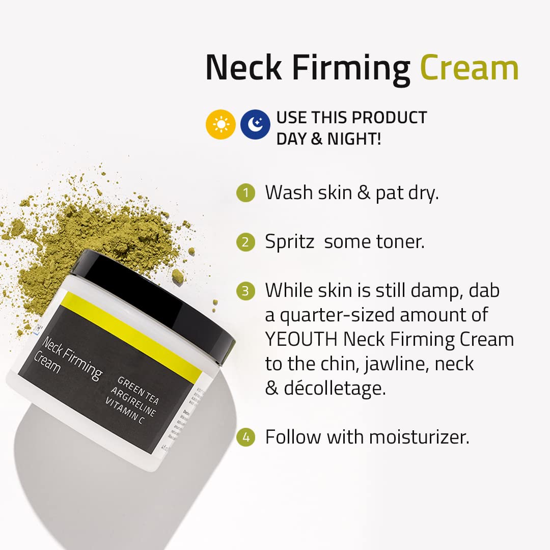 Authentic Yeouth neck cream jar with product information visible