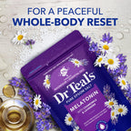 Pouring Dr Teal's magnesium sulfate sleep crystals under warm running water for bath therapy