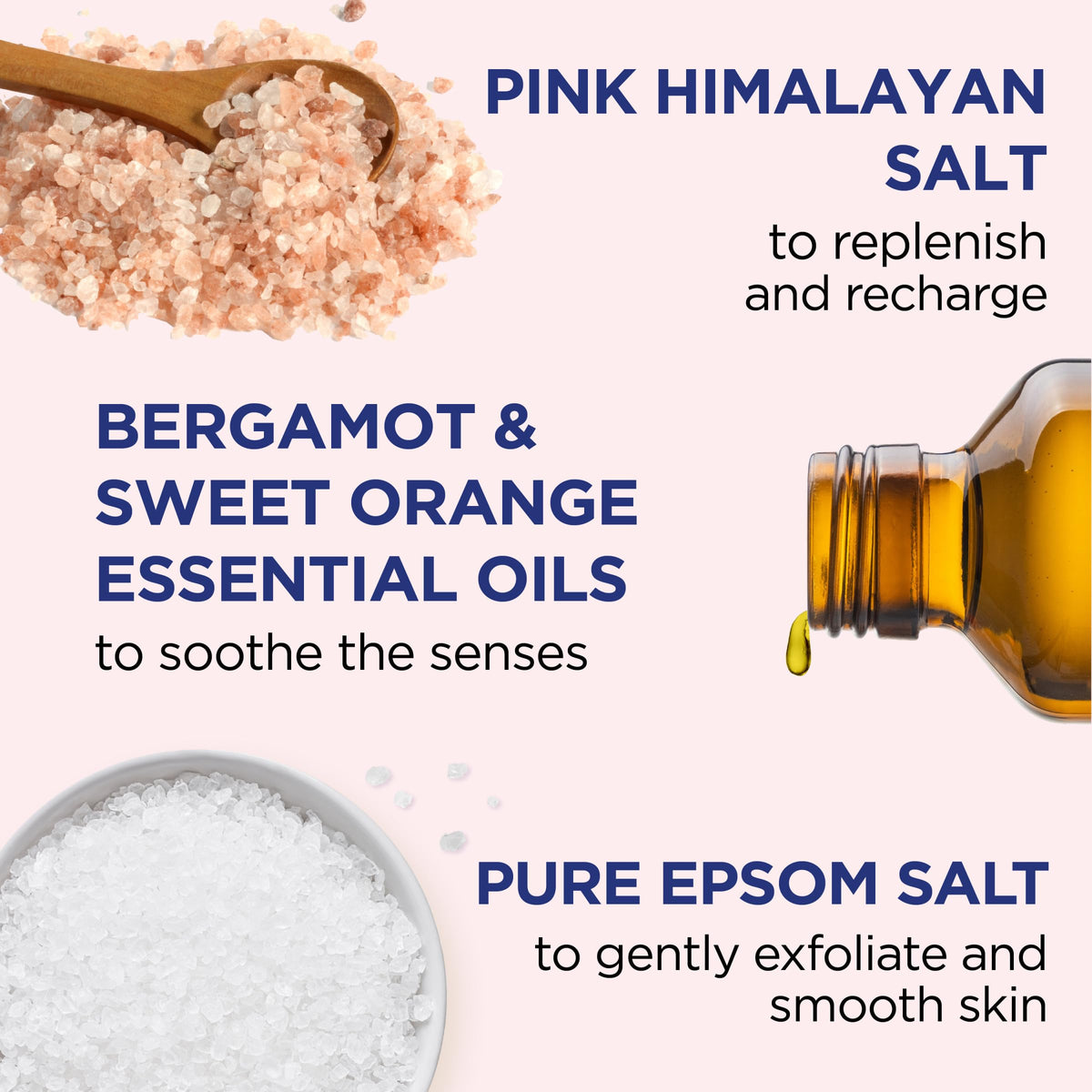 Dr Teal's Restore and Replenish body scrub container highlighting the pure Epsom salt and essential oils blend