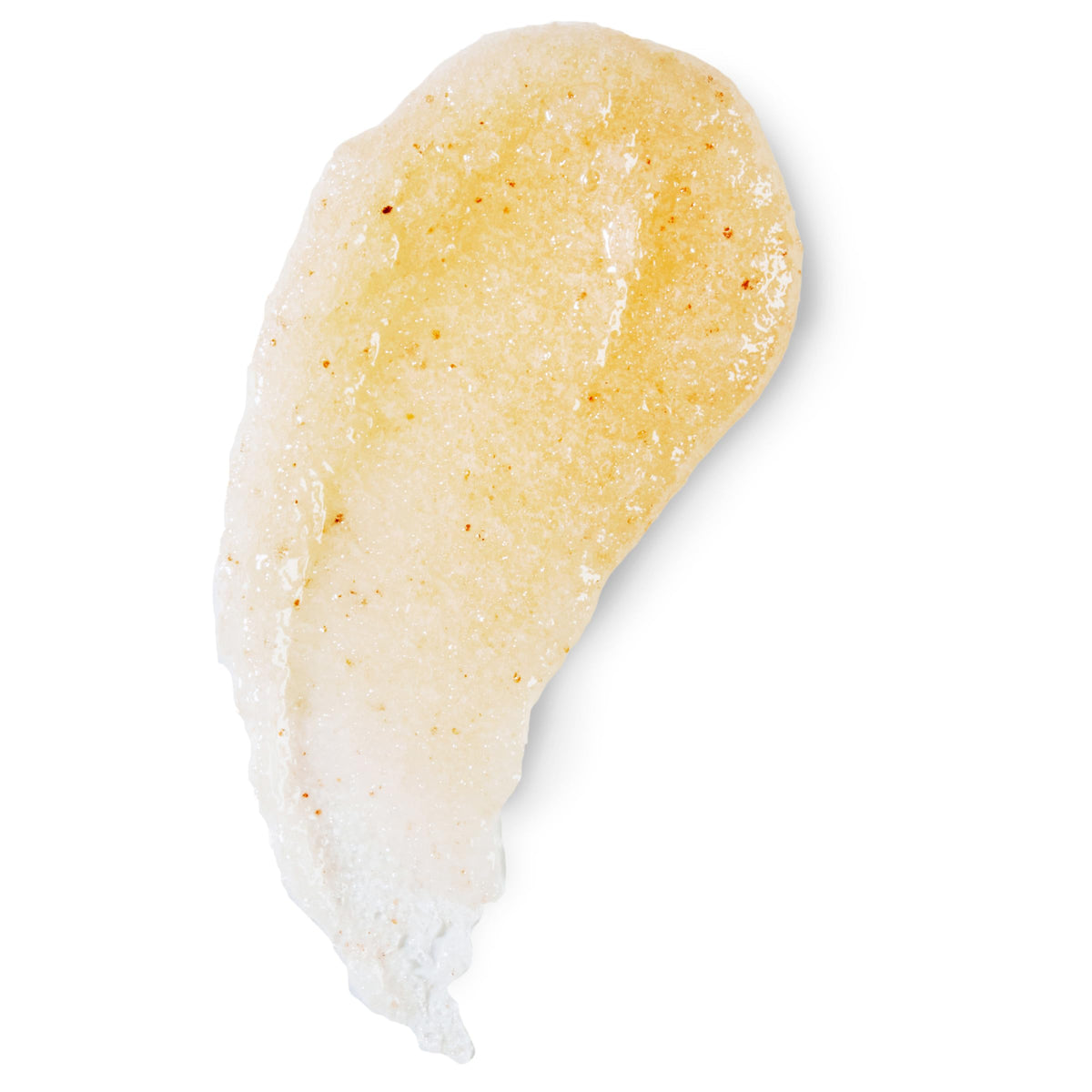 Close up view of the packaging emphasizing the paraben free and vegan features of the body scrub