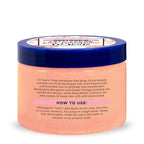 Dr Teal's Pink Himalayan Sea Salt scrub container showcasing the 16 ounce size label and hydration benefits