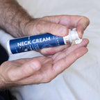 Side profile of men using Particle neck cream