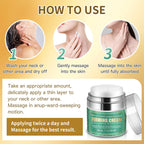 Muocobu firming neck cream close up view of the product label instructions