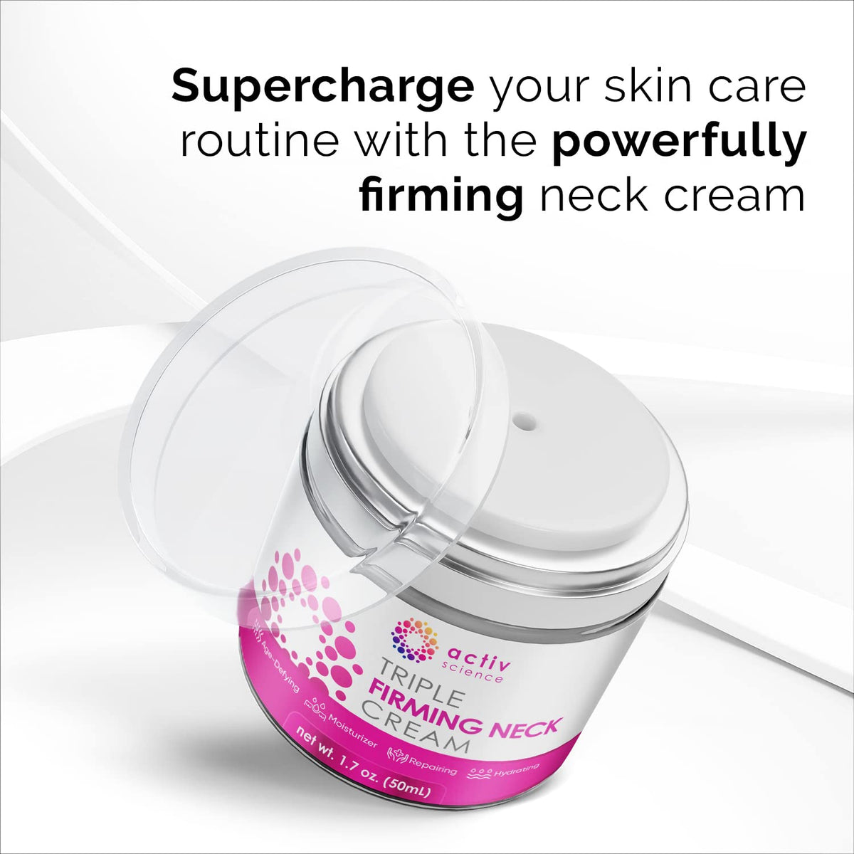 Lifestyle shot of ActivScience anti-wrinkle facial moisturizer