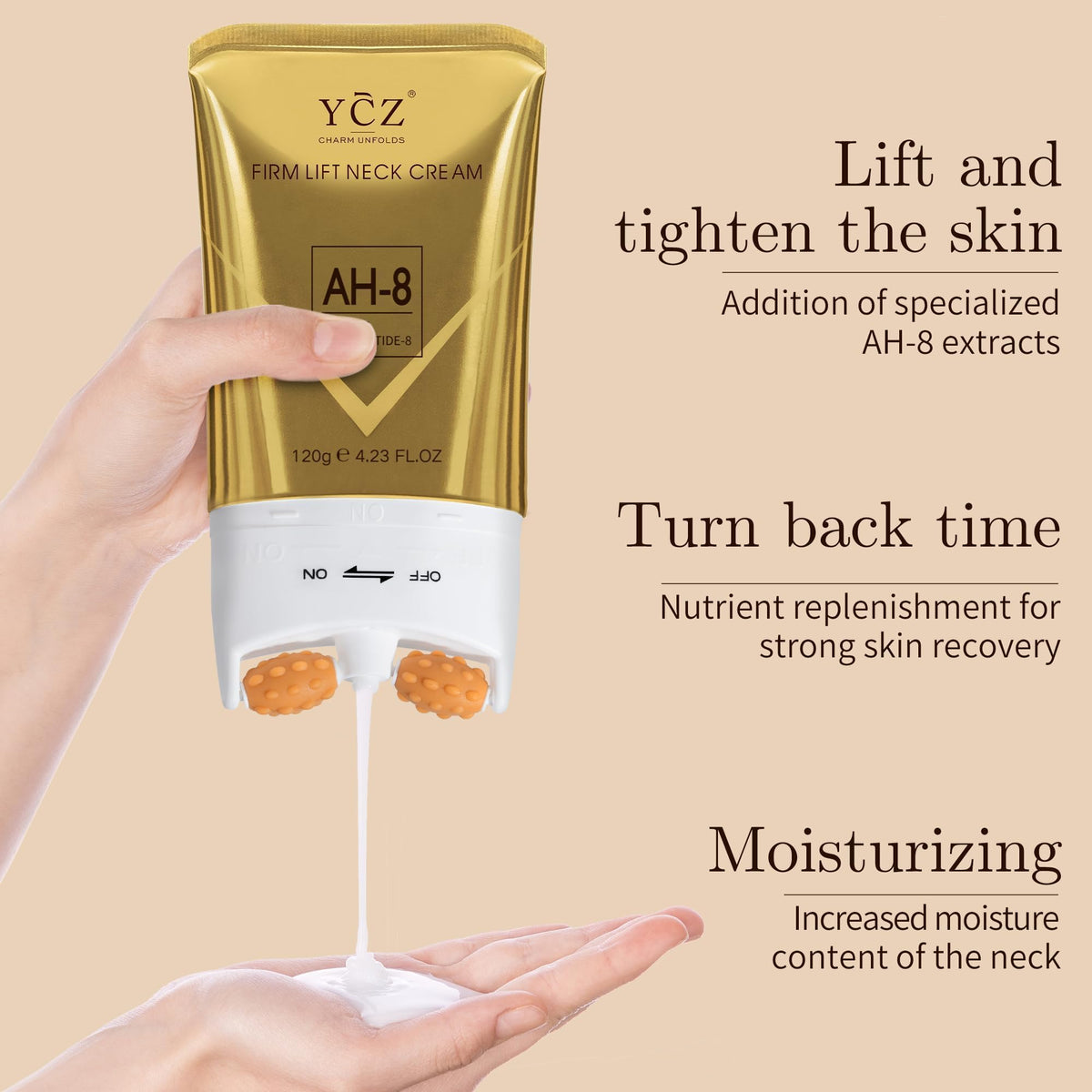 Ycz AH-8 anti-aging neck cream kit with massage roller