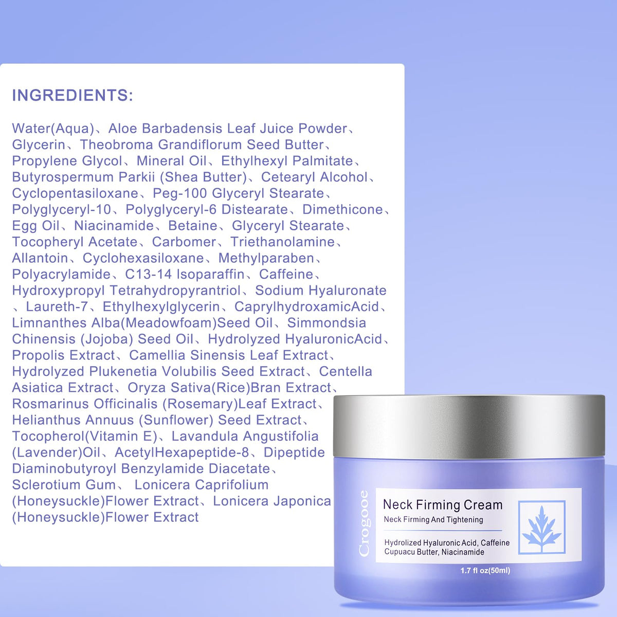 Application demo of Crogooe neck lifting moisturizer