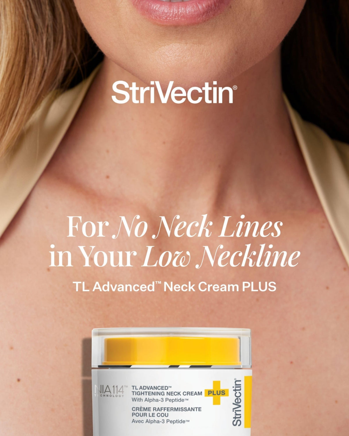 Side profile of StriVectin Tighten and Lift Advanced Neck Cream Plus jar