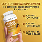 Dr. Berg non GMO gluten free turmeric supplement certification seals