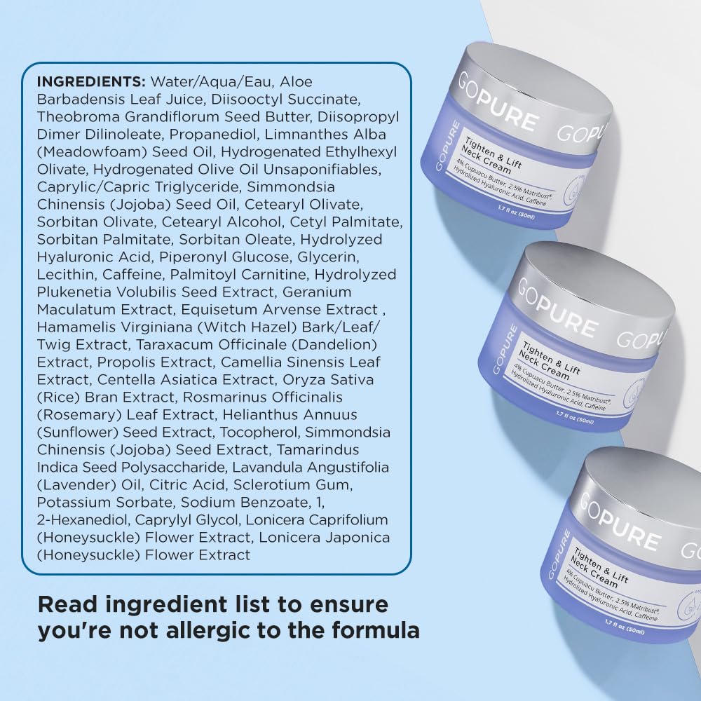 GoPure neck and chest moisturizer packaging