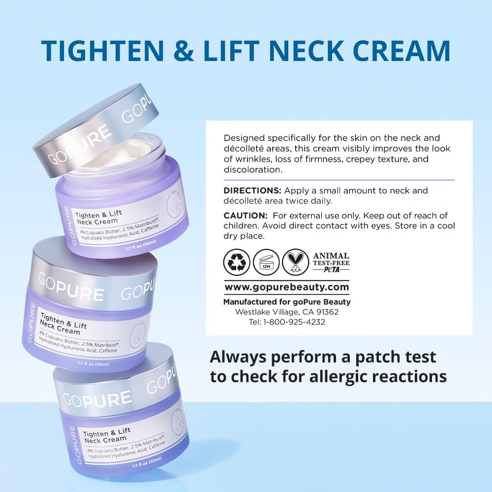 Detailed label of goPure Tighten and Lift cream