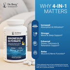 Dr Berg Magnesium Glycinate bottle packaging highlighting Vitamin D3 B6 and Zinc content