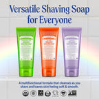 Dr. Bronner's fragrance free organic shaving gel bottle showing certified organic ingredients label