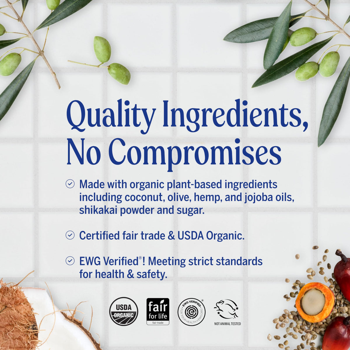 Back packaging of Dr. Bronner's Naked unscented shaving soap displaying directions and fair trade seals