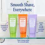 Premium imported USA Dr. Bronner's chemical free liquid shaving soap bottle packaging details