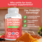 PrimeMD premium wellness stack containing organic berberine and ginger for gut health balance