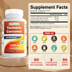 Best Naturals Turmeric Curcumin label detail illustrating the 10mg BioPerine enhanced absorption blend
