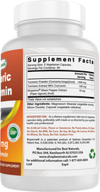 Best Naturals Turmeric Curcumin bottle placed upright showing dietary support features for joint comfort