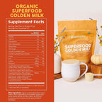 Paleovalley Golden Milk powder scoop showing organic turmeric blend texture
